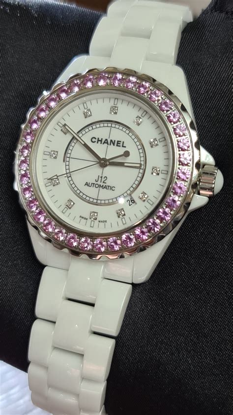 chanel j12 pink sapphire|Chanel j12 bezel.